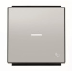 Клавіша вимикача ABB серія Sky 2CLA850430A1301 8504.3 PL із лінзою із символом «Дзвінок» срібло