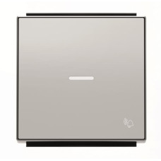Клавіша вимикача ABB Sky 2CLA850430A1301 8504.3 PL із лінзою із символом «Дзвінок» (срібло)