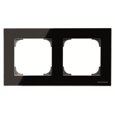 Двомісна рамка ABB Sky 2CLA857200A3101 8572 CN (чорне скло)