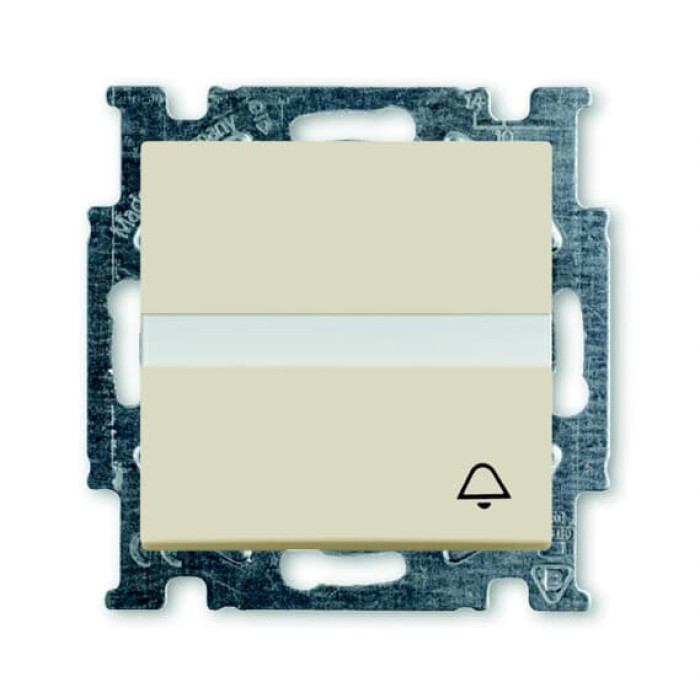 Кнопковий вимикач з полем для напису та символом «Дзвінок» ABB Basic 55 2CKA001413A1087 2026 UCN/KL-92-507 (слонова кістка)