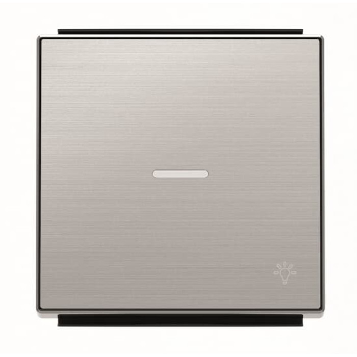 Клавіша вимикача ABB Sky 2CLA850440A1401 8504.4 AI з лінзою із символом «Світло» (сталь)