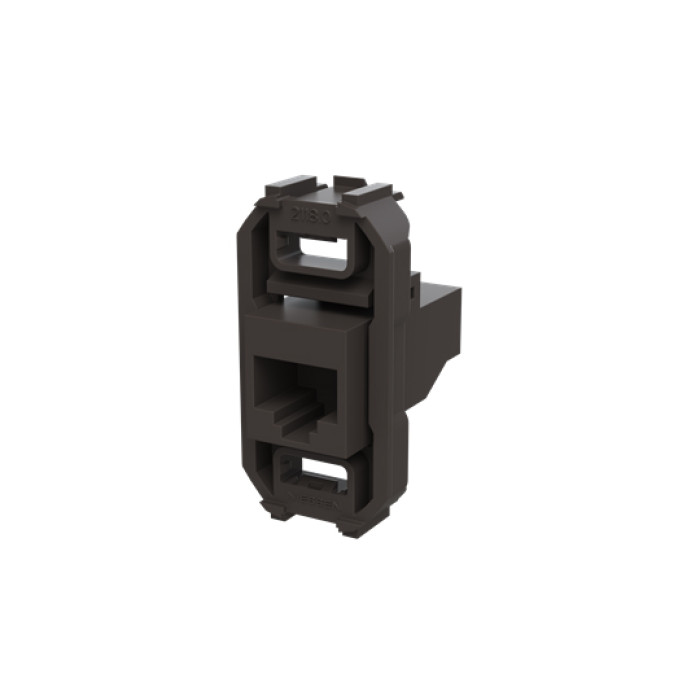 RJ45 розетка ABB Zenit 2018.5 cat.5е із супортом