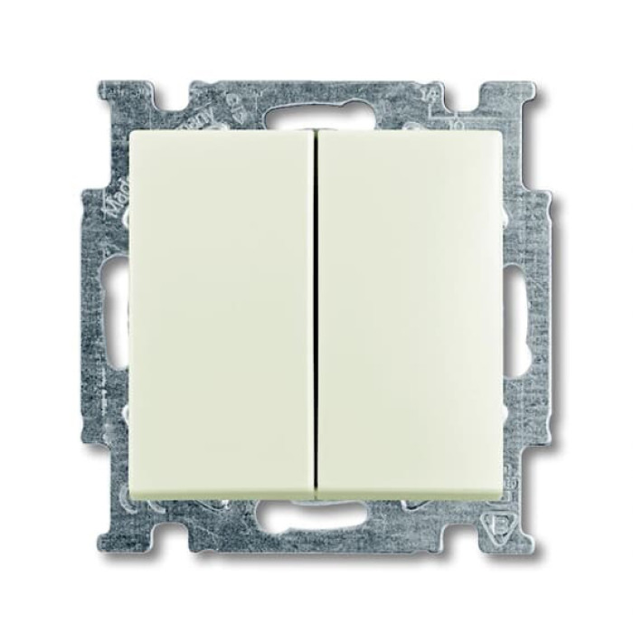 Двокнопковий вимикач ABB Basic 55 2CKA001012A2187 2006/5 UC-96-507 (білий шале)