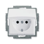 Розетка ABB Basic 55 2CKA002013A5279 20 EUCKS-92-507 із заземленням та зі шторками (слонова кістка)