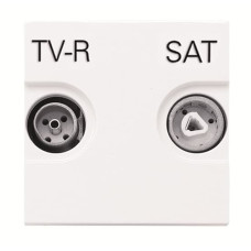 Прохідна TV-R SAT розетка ABB Zenit 2CLA225180N1101 N2251.8 BL (білий)