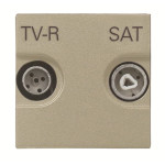 Прохідна TV-R SAT розетка ABB Zenit 2CLA225180N1901 N2251.8 CV (шампань)