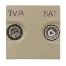 Прохідна TV-R SAT розетка ABB Zenit 2CLA225180N1901 N2251.8 CV (шампань)