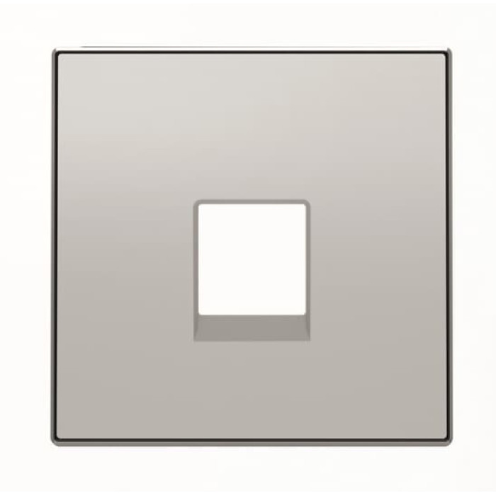 Одинарна центральна плата комунікаційної розетки ABB серія Sky 2CLA851700A1301 8517 PL срібло