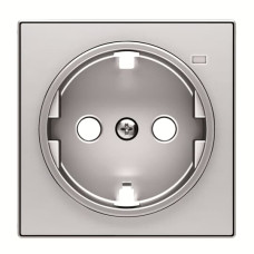 Центральна плата розетки ABB Sky 2CLA858880A1301 8588.8 PL із заземленням та лінзою (срібло)