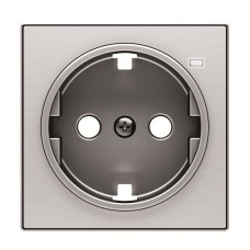 Центральна плата розетки ABB Sky 2CLA858880A1401 8588.8 AI із заземленням та лінзою (сталь)