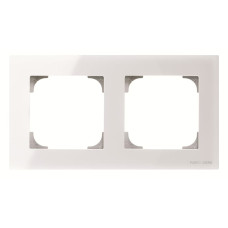 Двомісна рамка ABB Sky 2CLA857200A3001 8572 CB (біле скло)