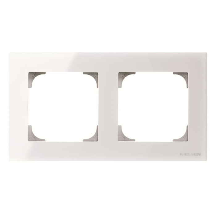 Двомісна рамка ABB серія Sky 2CLA857200A3001 8572 CB біле скло