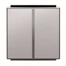 Подвійна клавіша вимикача ABB Sky 2CLA851100A1401 8511 AI (сталь)