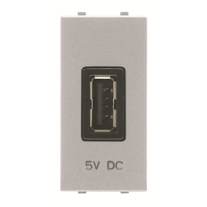 USB розетка ABB Zenit 2CLA218500N1301 N2185 PL 750 мА 1М (срібло)