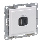 Розетка USB тип А+C 12Вт+15Вт 5В Legrand SUNO белый