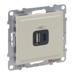 Розетка USB тип А+C 12Вт+15Вт 5В Legrand SUNO слоновая кость