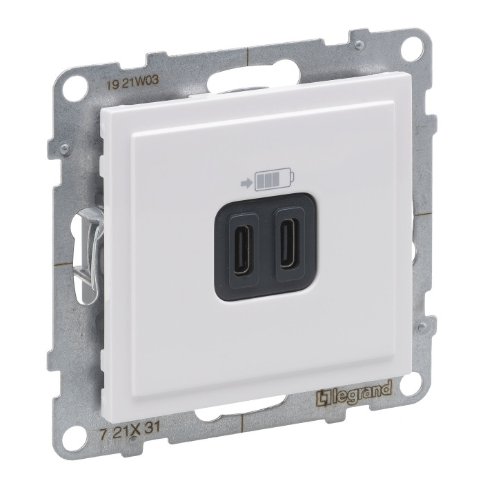 Розетка USB тип С+C 15Вт 5В Legrand SUNO білий