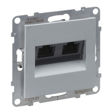 Двойная компьютерная розетка RJ45 Cat.5e UTP Legrand SUNO алюминий
