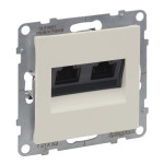 Двійна комп'ютерна розетка RJ45 Cat.6 UTP Legrand SUNO слоновая кость