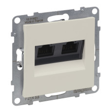 Двойная компьютерная розетка RJ45 Cat.6 UTP Legrand SUNO слоновая кость