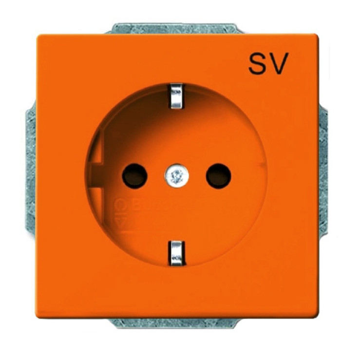 Розетка ABB Basic 55 2CKA002011A6153 20 EUC-14-92-507 із заземленням (помаранчева)
