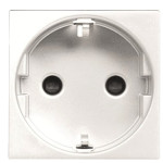 Розетка ABB Zenit 2CLA228860N1101 N2288.6 BL із заземленням та зі шторками (білий)