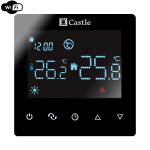 Терморегулятор програмний для теплої підлоги Castle AC606H з функцією WI-FI (Чорний)