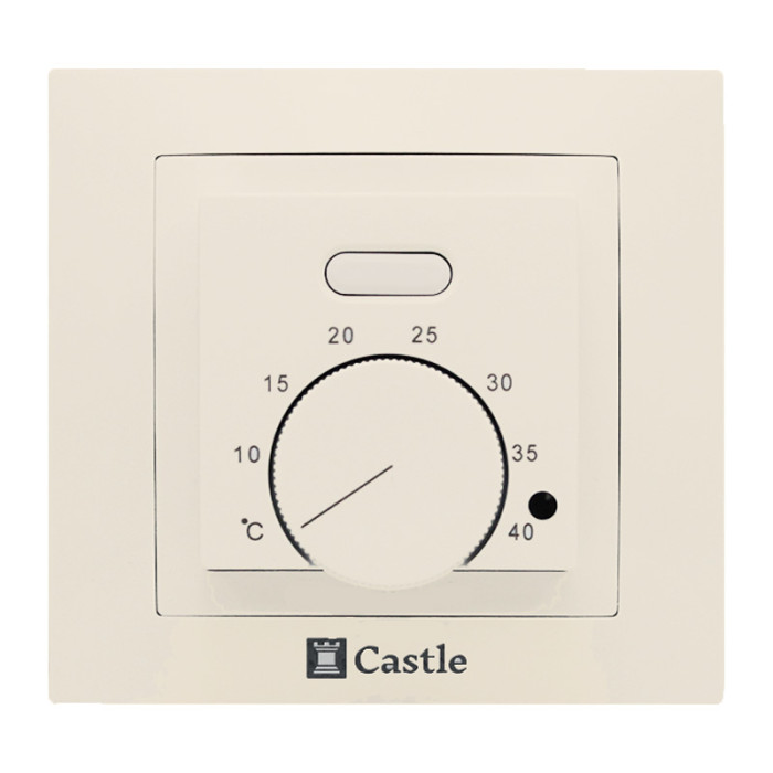 Терморегулятор механический для теплого пола Castle AC308H слоновая кость