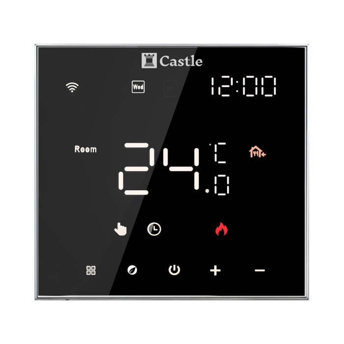 Терморегулятор програмний для теплої підлоги Castle AC602H (Чорний)