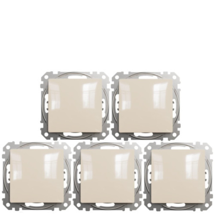 (АКЦІЯ!!! 4+1 шт.) Перемикач 1-клавішний прохідний Schneider Sedna Design Бежевий
