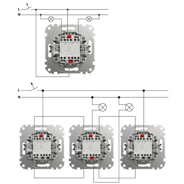 Перемикач 2-клавішний прохід. Schneider Sedna Elements матовий Алюміній