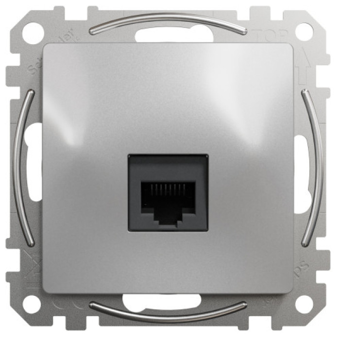 Комп'ютерна розетка RJ45 кат. 6 неекр. UTP Алюміній Sedna Design SDD113461