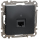 Комп'ютерна розетка RJ45 кат. 6 неекр. UTP Чорно-сірий Sedna Design SDD114461