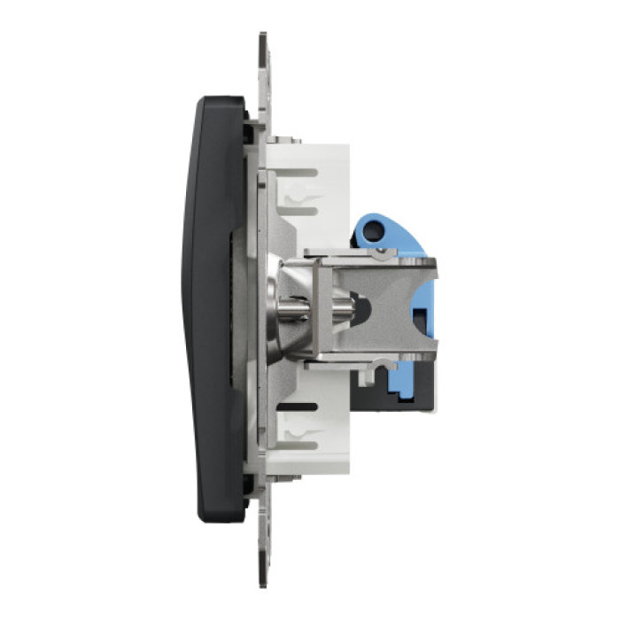 Комп'ютерна розетка RJ45 кат. 6 неекр. UTP Чорно-сірий Sedna Design SDD114461
