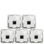 (АКЦІЯ!!! 4+1 шт.) Розетка комп'ютерна RJ45 кат. 5e UTP Schneider Sedna Design Білий