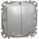 Двохклавішний вимикач IP44 10А-250В Алюміній Sedna Design SDD213105