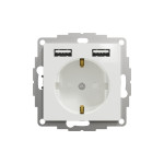 Розетка з зазем. + 2 USB тип А Schneider Sedna Design Білий