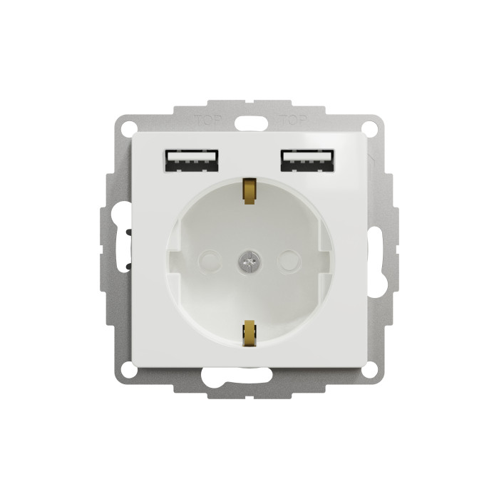 Розетка з зазем. + 2 USB тип А Schneider Sedna Design Білий