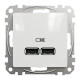 Розетка USB тип A+A 2,1A Schneider Sedna Design Білий