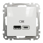 Розетка USB тип A+C 2,4A Schneider Sedna Design Білий