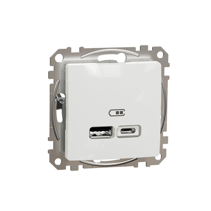 Розетка USB тип A+C 3A 21Вт Schneider Sedna Design Білий