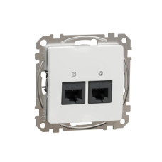 Розетка компъютерная двойная RJ45 кат. 5е UTP Schneider Sedna Design Белый