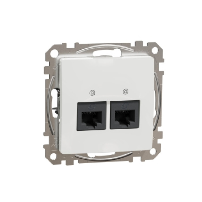Комп'ютерна розетка подвійна RJ45 кат. 5е UTP Schneider Sedna Design Білий