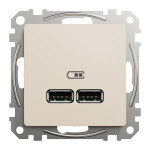 Розетка USB тип A+A 2,1A Schneider Sedna Design Бежевый