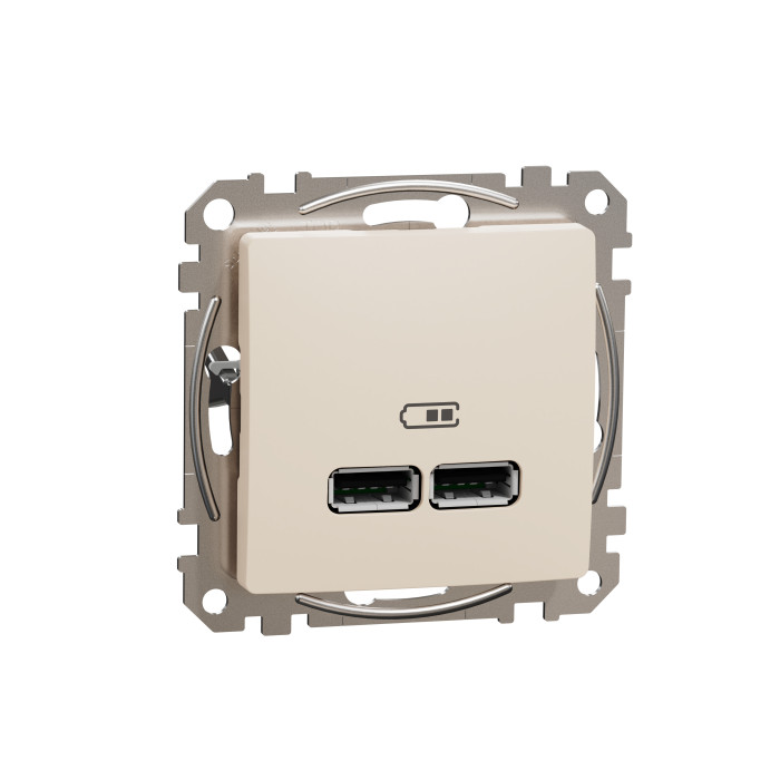 Розетка USB тип A+A 2,1A Schneider Sedna Design Бежевый