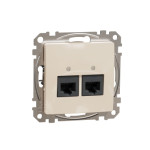 Розетка подвійна RJ45 кат. 5е UTP Schneider Sedna Design Бежевий