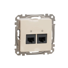 Розетка компъютерная двойная RJ45 кат. 5е UTP Schneider Sedna Design Бежевый