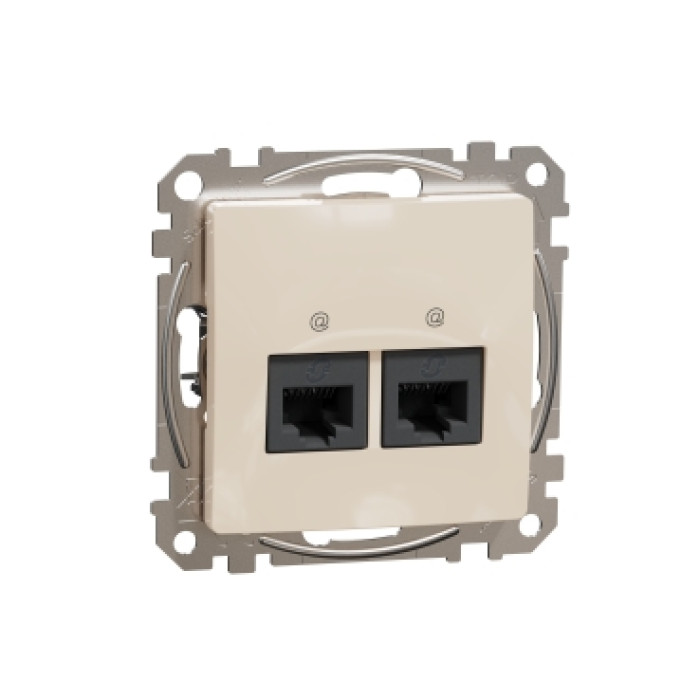 Розетка подвійна RJ45 кат. 5е UTP Schneider Sedna Design Бежевий