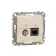 Розетка RJ45 категорія 6 UTP -TV Schneider Sedna Design Бежевий