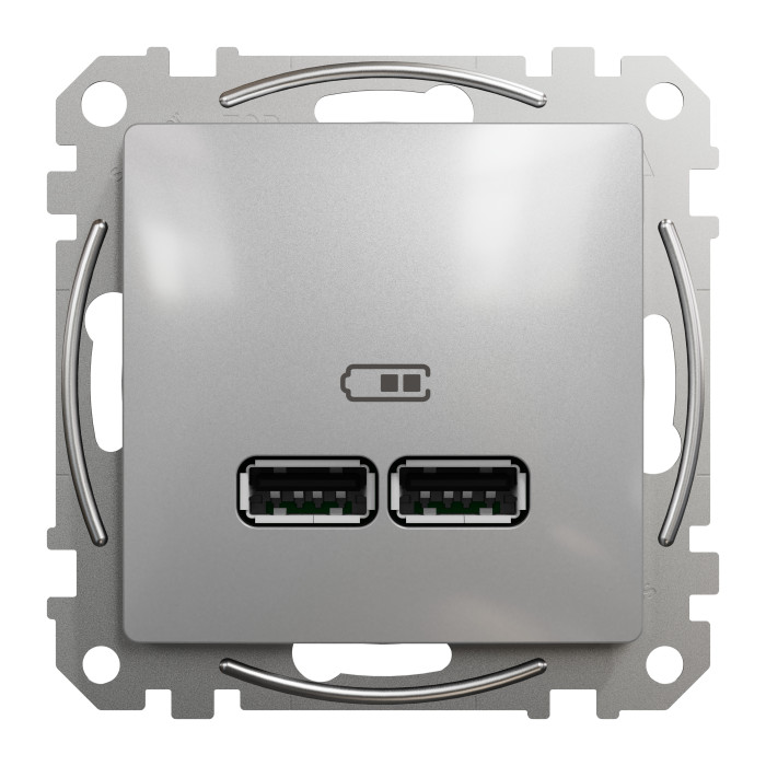 Розетка USB тип A+A 2,1A Schneider Sedna Design Алюминий